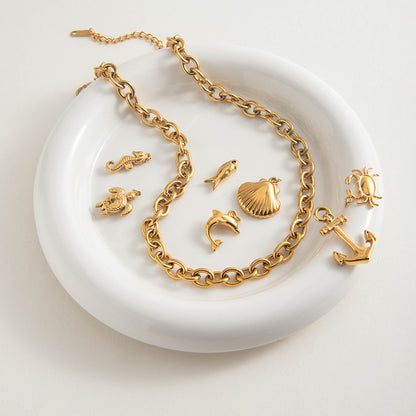 Bold Round Chain Statement Necklace