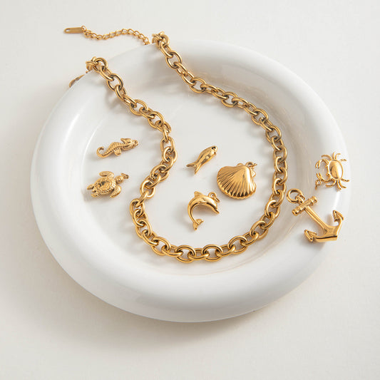 Bold Round Chain Statement Necklace