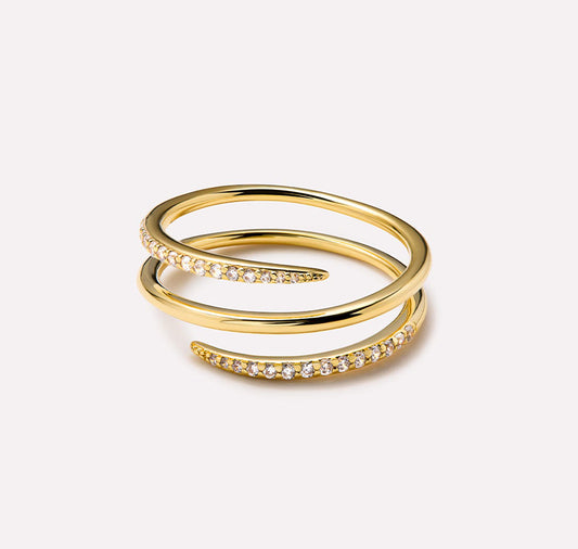 Three-Layer Open Claw Ring