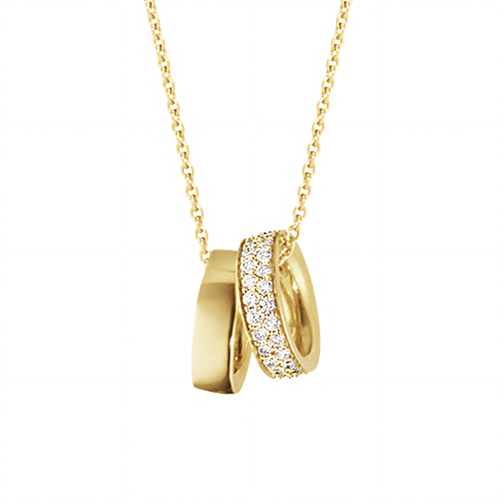 Double Ring Pendant Necklace