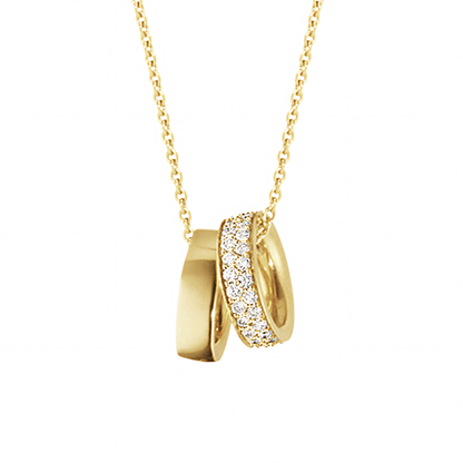 Double Ring Pendant Necklace