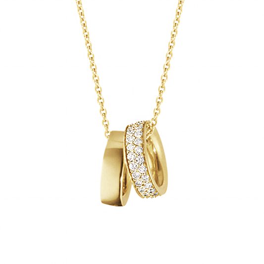 Double Ring Pendant Necklace