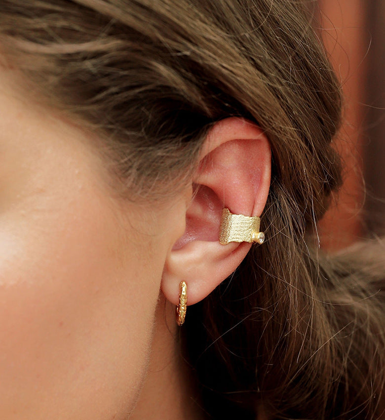 Hammered Oval Hoop Earrings