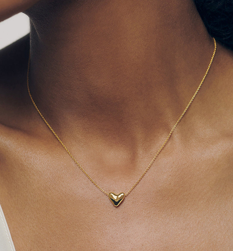 Sliding Heart Clavicle Necklace