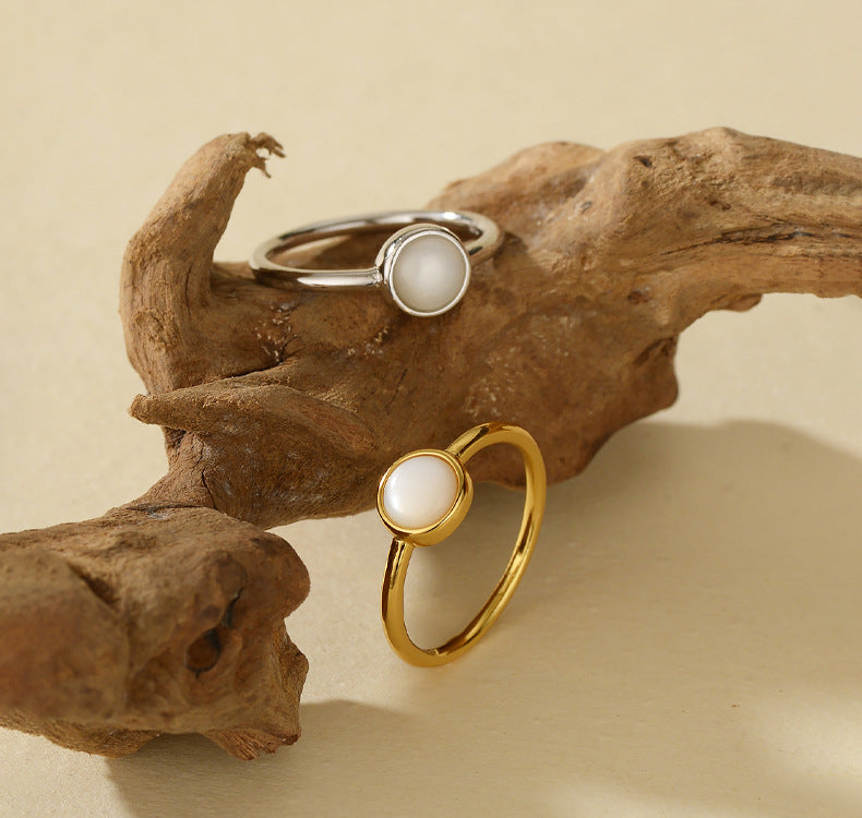 Iridescent Shell Statement Ring