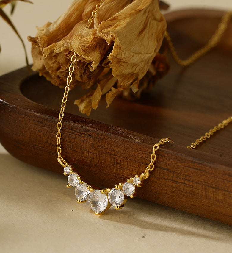Micro Diamond Smile Necklace