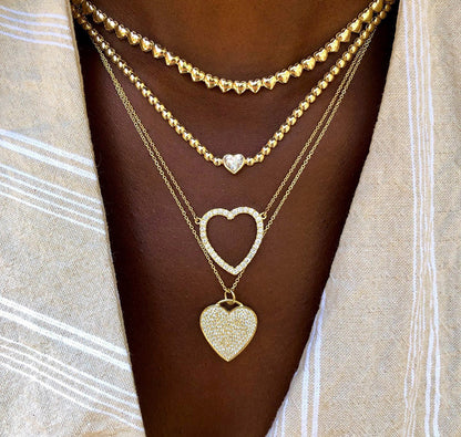 Pavé Heart Pendant Necklace