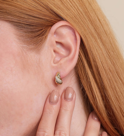 Twisted Sparkle Hoop Earrings