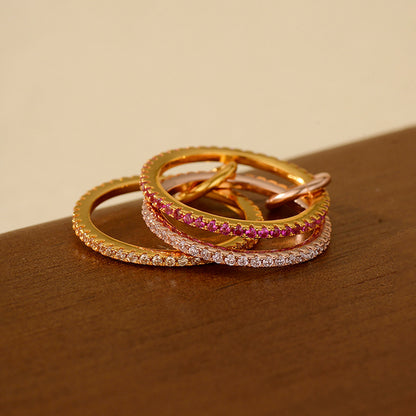 Triple Band Sparkle Ring