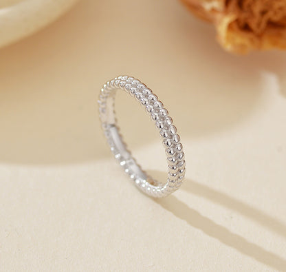 Double Row Beaded Band Ring