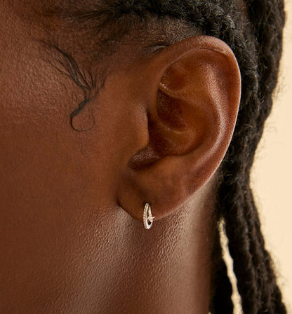 Dual Glow Huggie Earrings