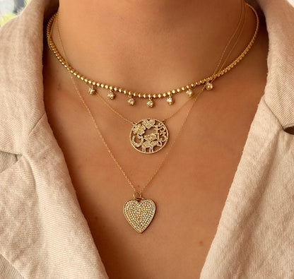Pavé Heart Pendant Necklace
