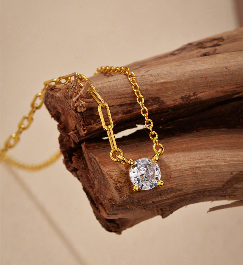 Asymmetrical Link Pendant Necklace