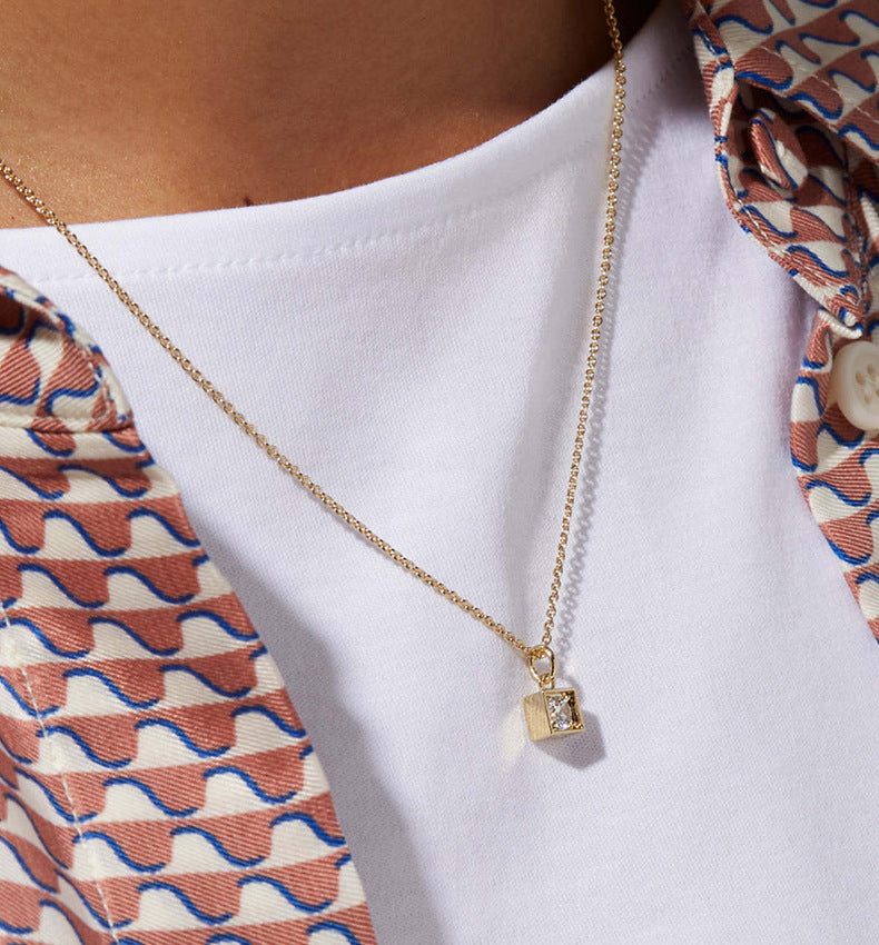 Square & Round Duo Pendant Necklace