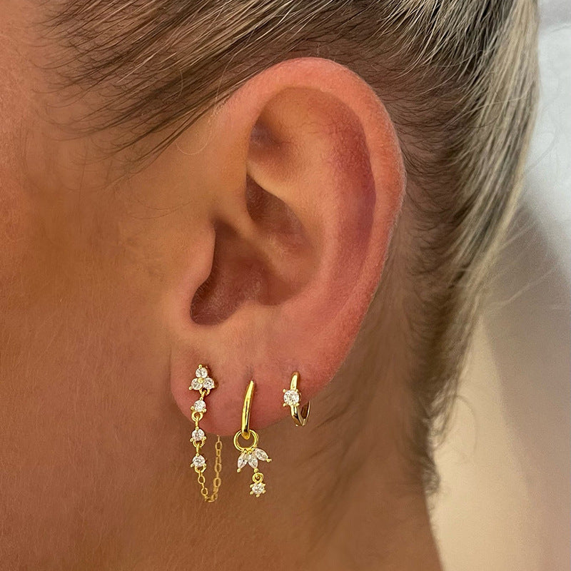 Solitaire Spark Hoop Earrings