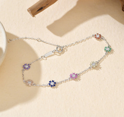 Colorful Flower Charm Bracelet