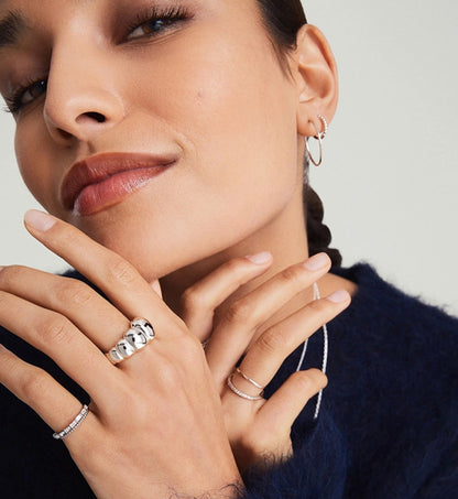 Shiny Geometric Dome Ring