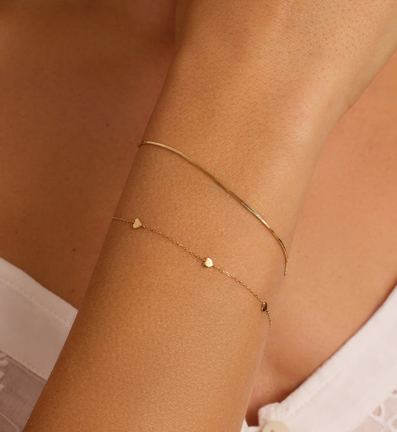 Minimalist Heart Chain Bracelet