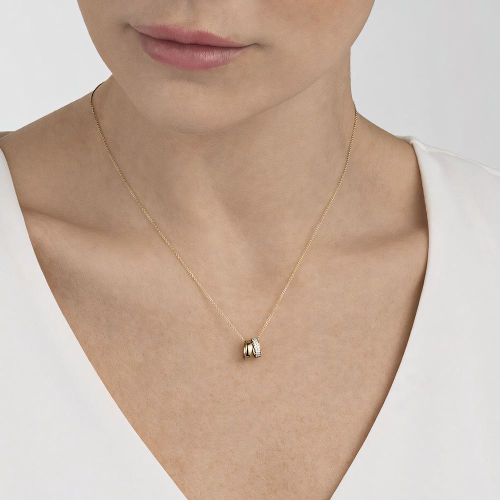Double Ring Pendant Necklace