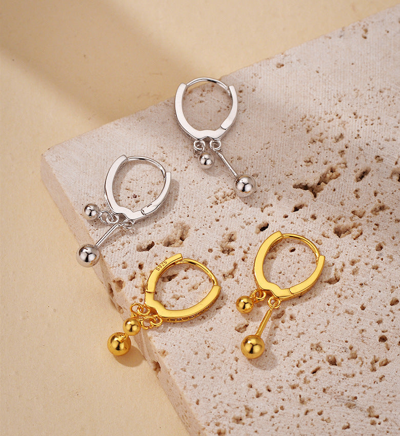 Ball Charm Huggie Hoop Earrings