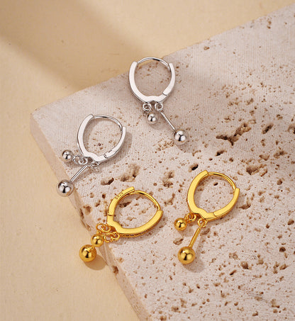 Ball Charm Huggie Hoop Earrings