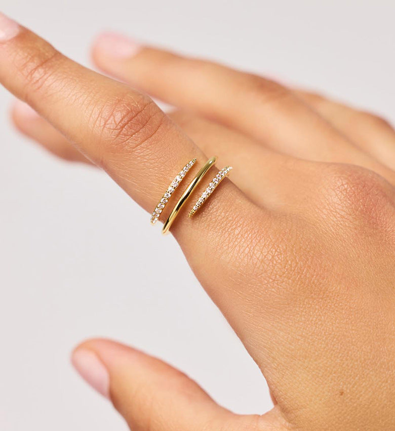 Three-Layer Open Claw Ring