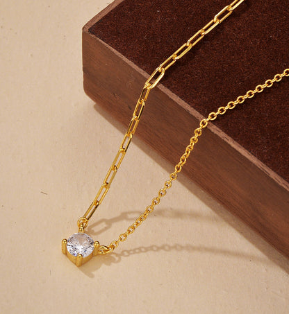 Asymmetrical Link Pendant Necklace