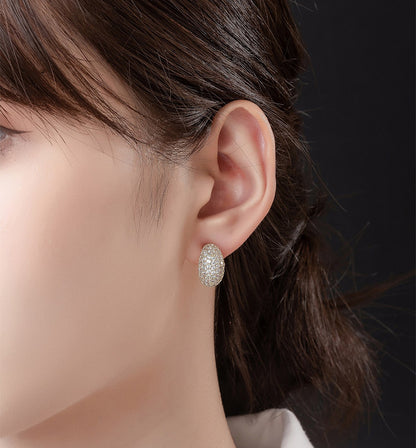Dainty Pave Huggie Earrings