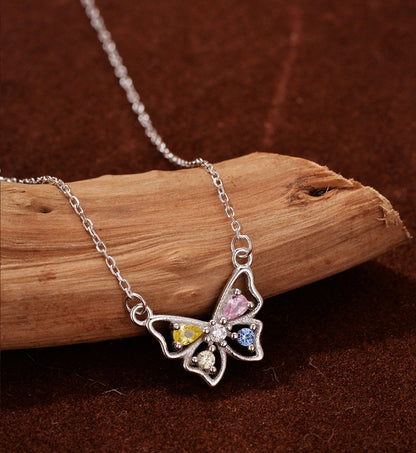 Colorful Butterfly Pendant Necklace
