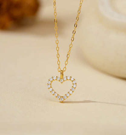 Shimmer Heart Frame Necklace