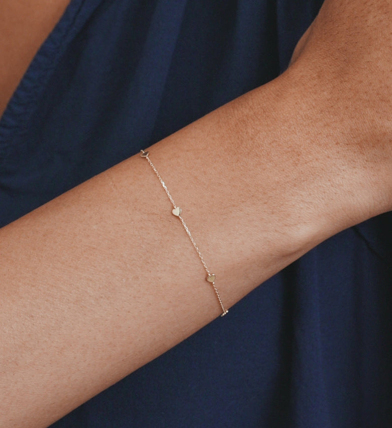 Minimalist Heart Chain Bracelet