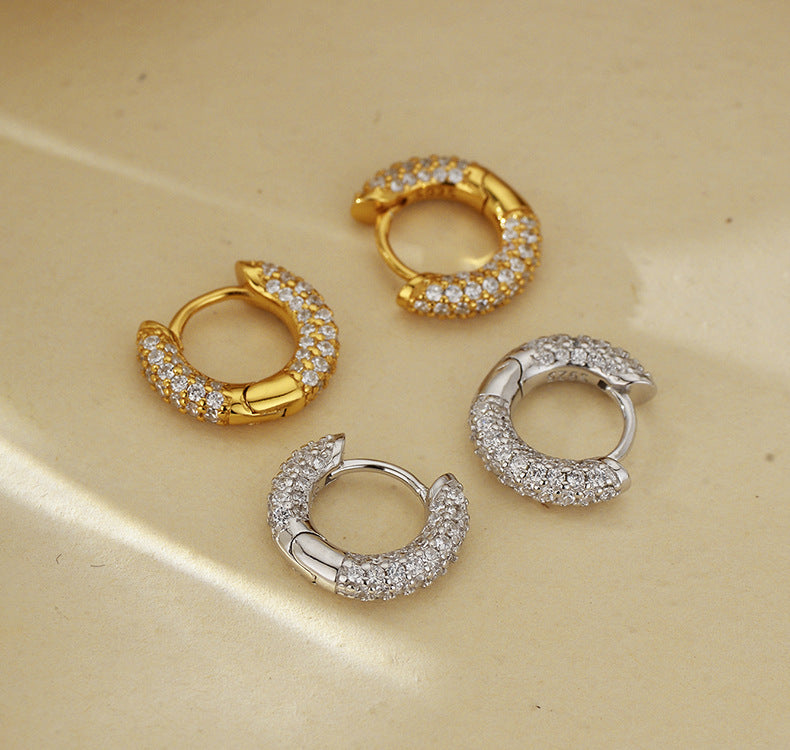 Sparkling Micro-Pave Hoop Earrings