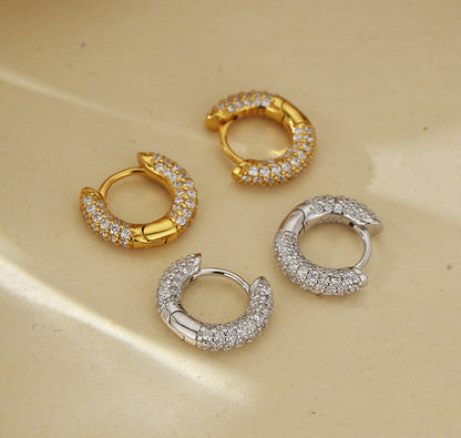 Sparkling Micro-Pave Hoop Earrings
