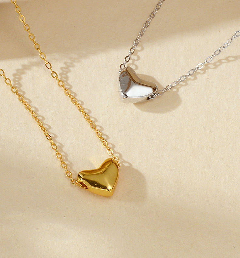 Sliding Heart Clavicle Necklace