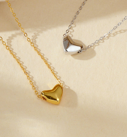 Sliding Heart Clavicle Necklace
