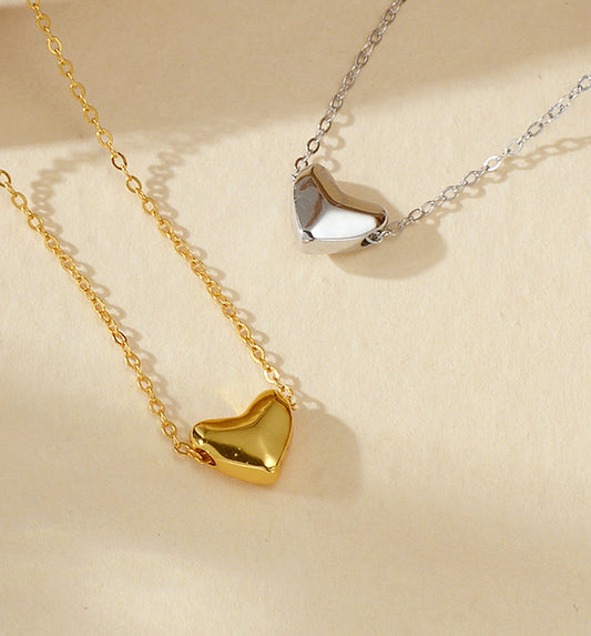 Sliding Heart Clavicle Necklace