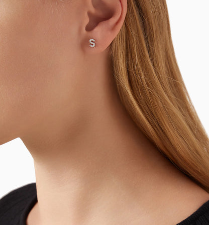 Alphabet Initial Stud Earrings