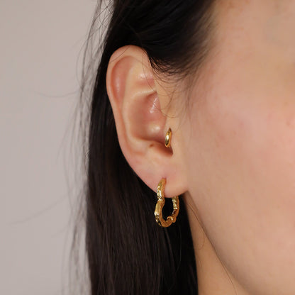 Hammered Heart Hoop Earrings