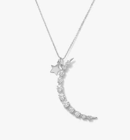 Moon and Star Pendant Necklace