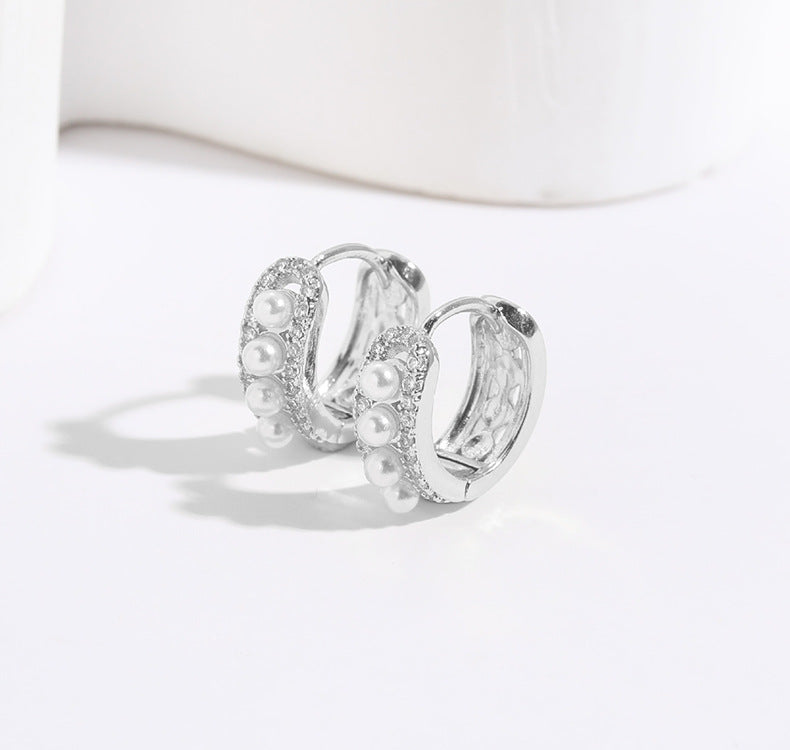 Pearl Shell Hoop Earrings