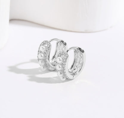 Pearl Shell Hoop Earrings