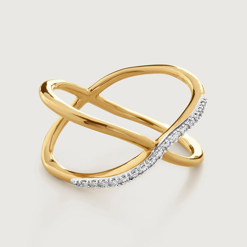 Crisscross Dual Band Ring