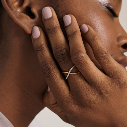 Crisscross Dual Band Ring