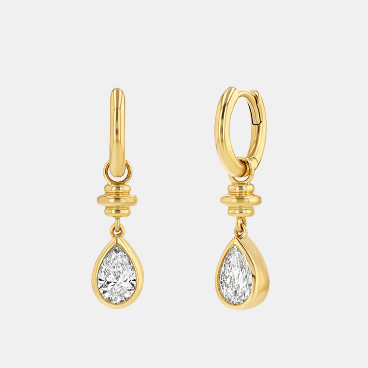 Pear Drop Hoop Earrings