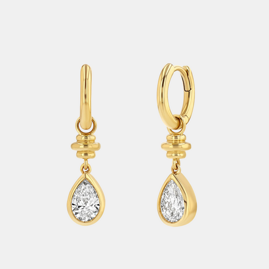 Pear Drop Hoop Earrings