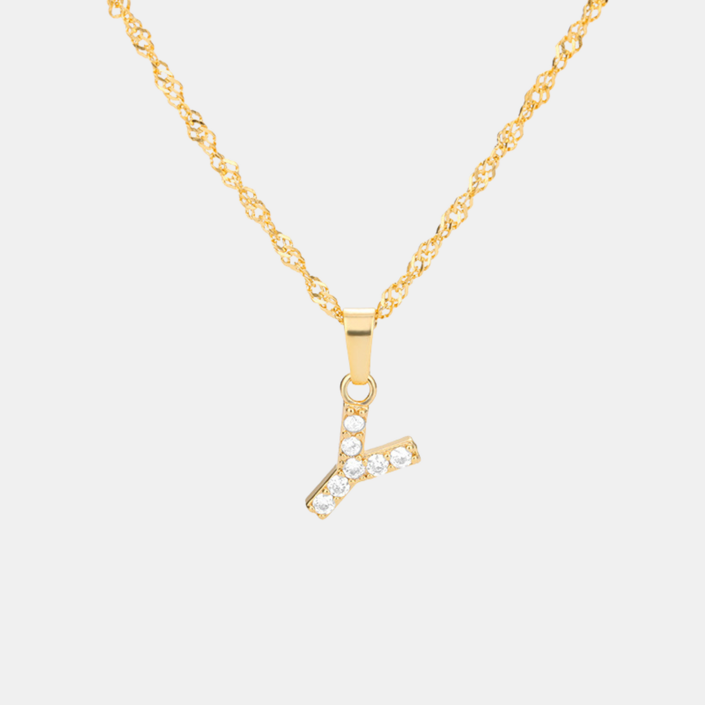 Shimmer Letter Charm Necklace