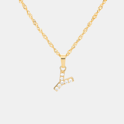Shimmer Letter Charm Necklace