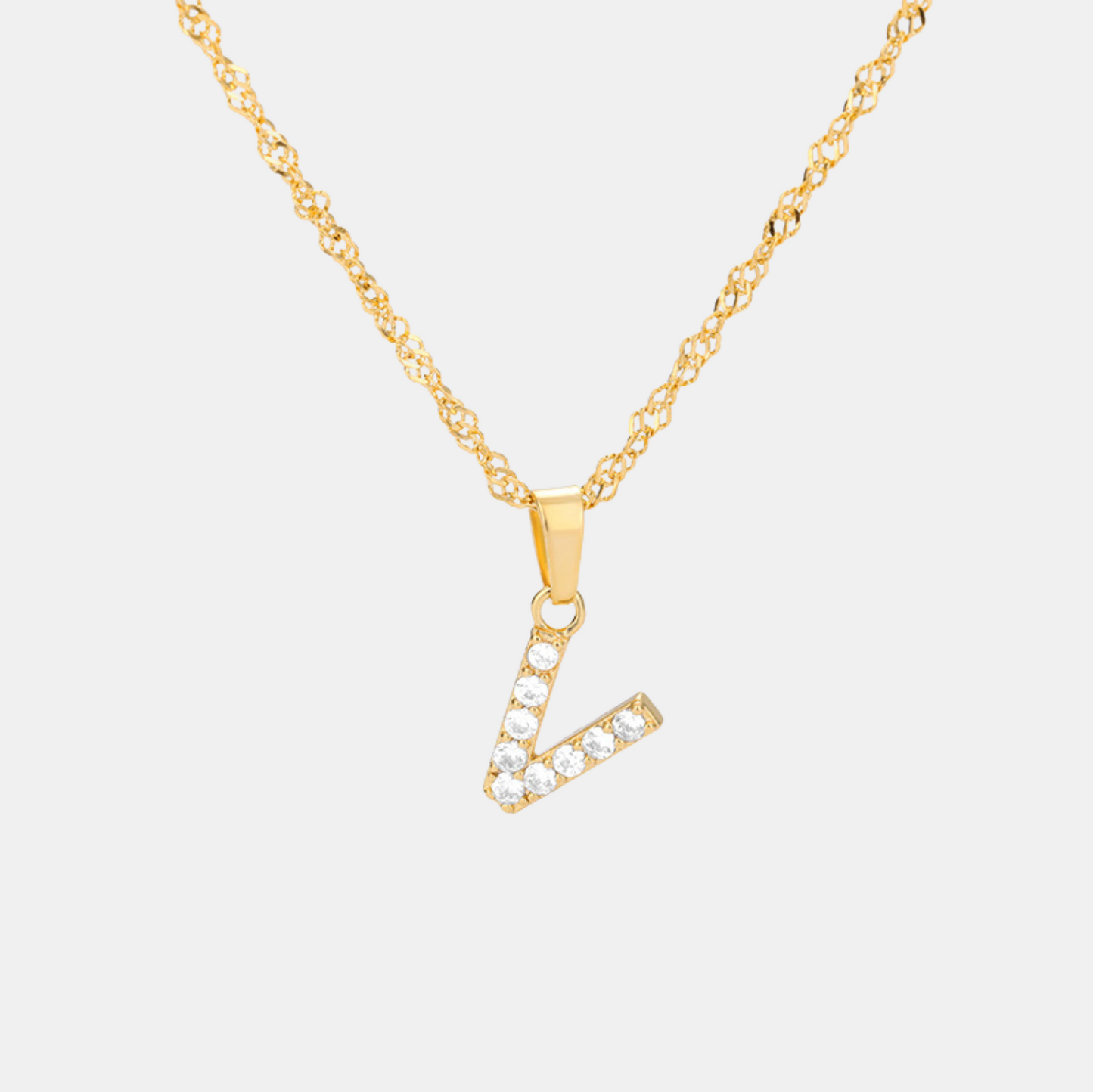Shimmer Letter Charm Necklace