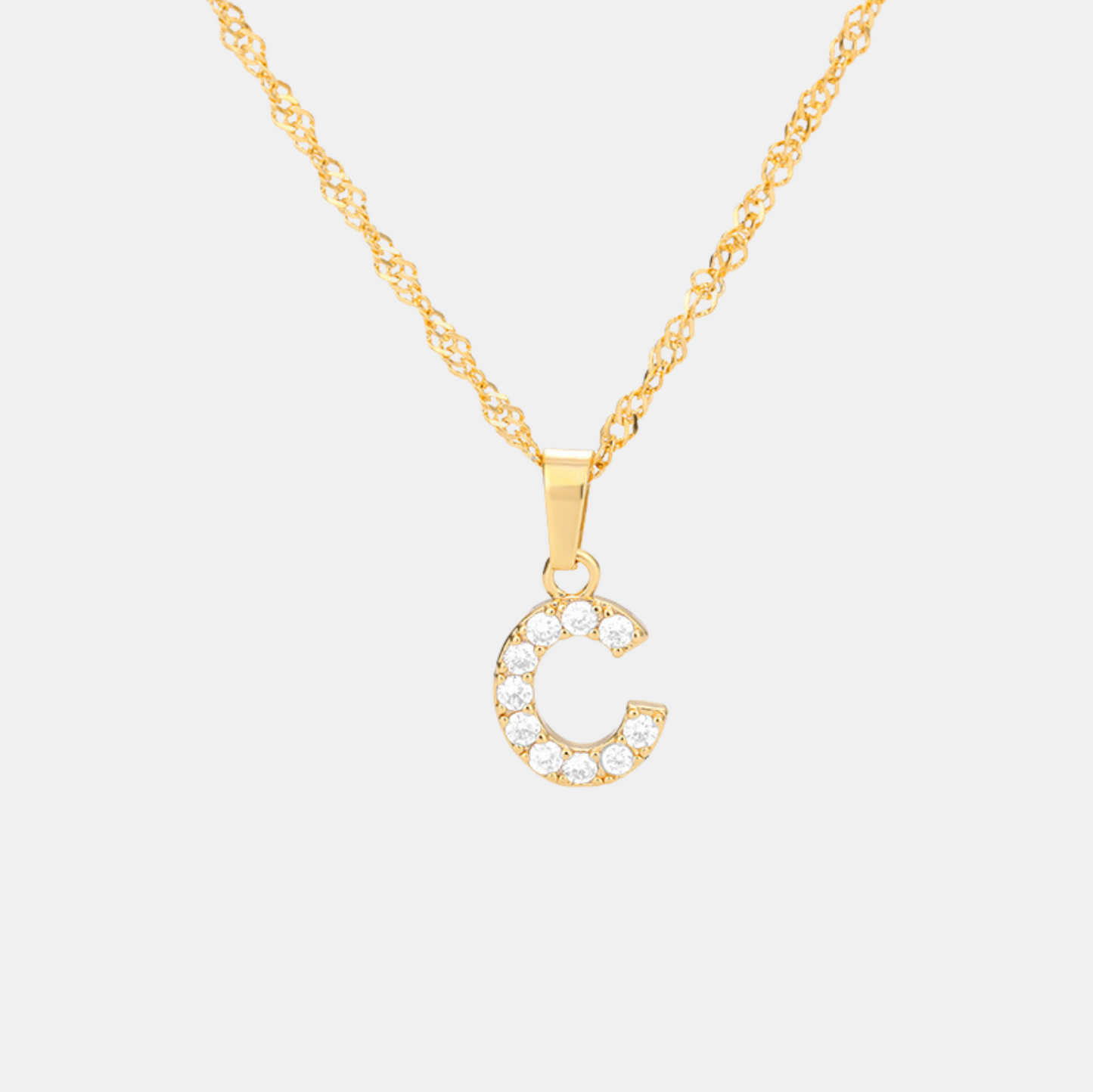 Shimmer Letter Charm Necklace