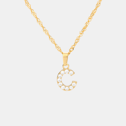 Shimmer Letter Charm Necklace